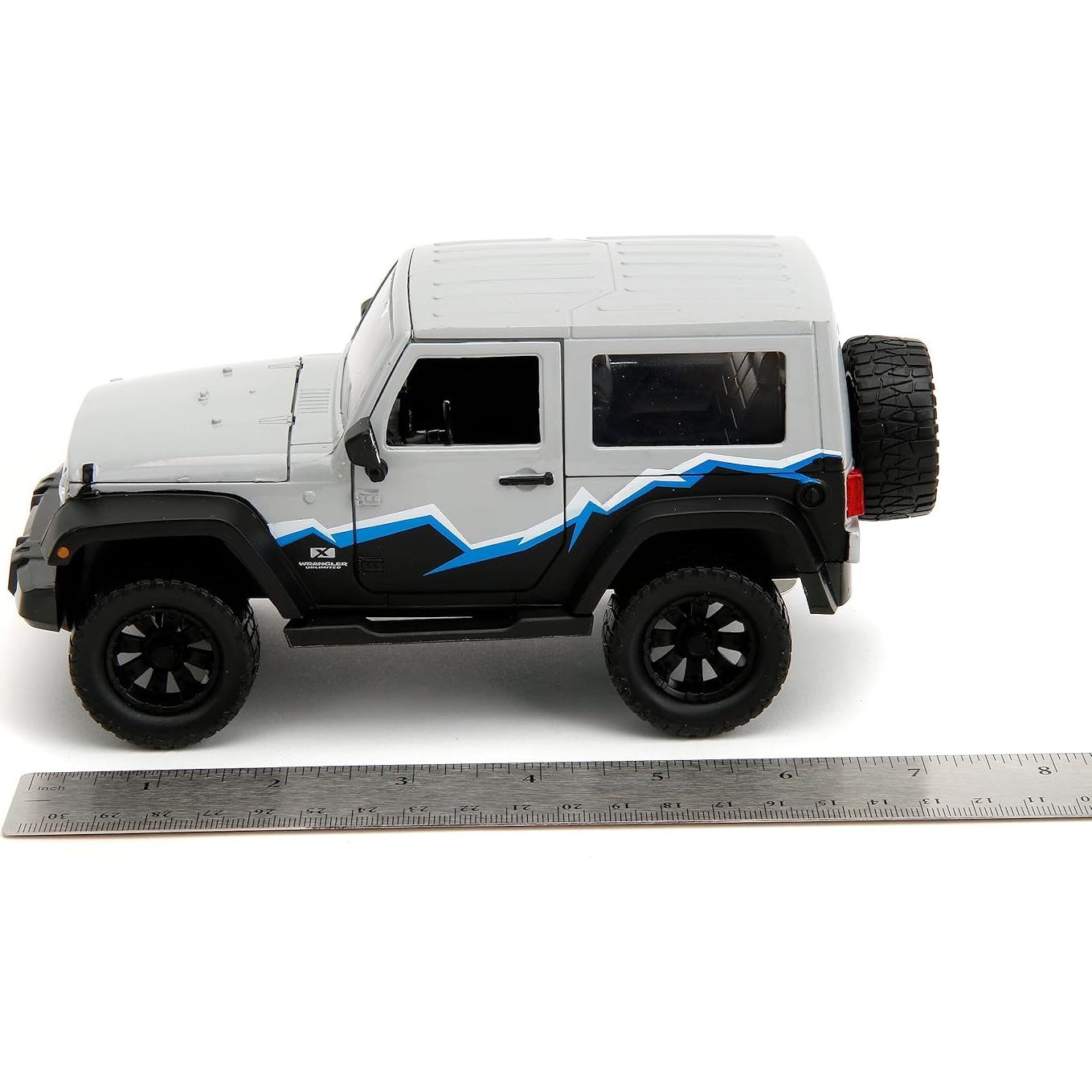 Juguete Die-Cast Jeep Wrangler 2007 Jada Toys 1:24 Gris/Negro