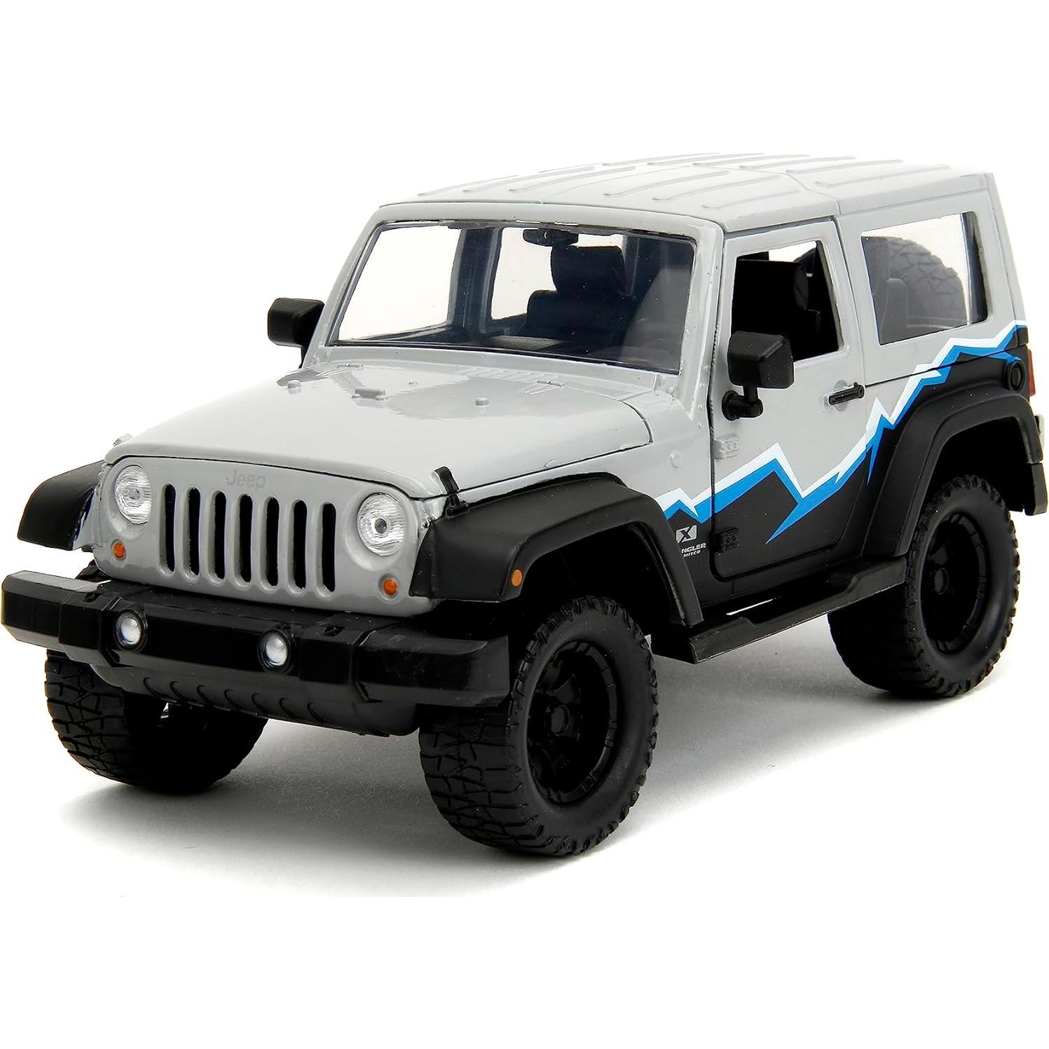 Juguete Die-Cast Jeep Wrangler 2007 Jada Toys 1:24 Gris/Negro