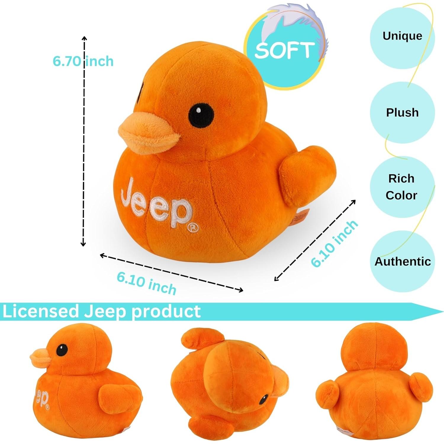 Pato de Peluche Jeep Naranja 17.78 cm - Regalo para Entusiastas