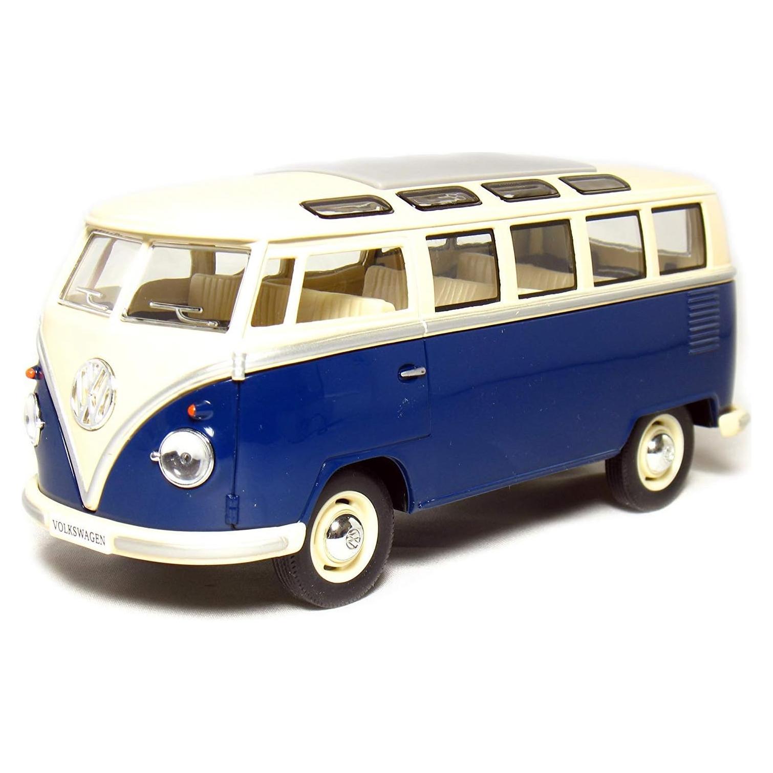 Coche de Juguete Volkswagen Hippy Bus 1962 KiNSMART Azul 1:24