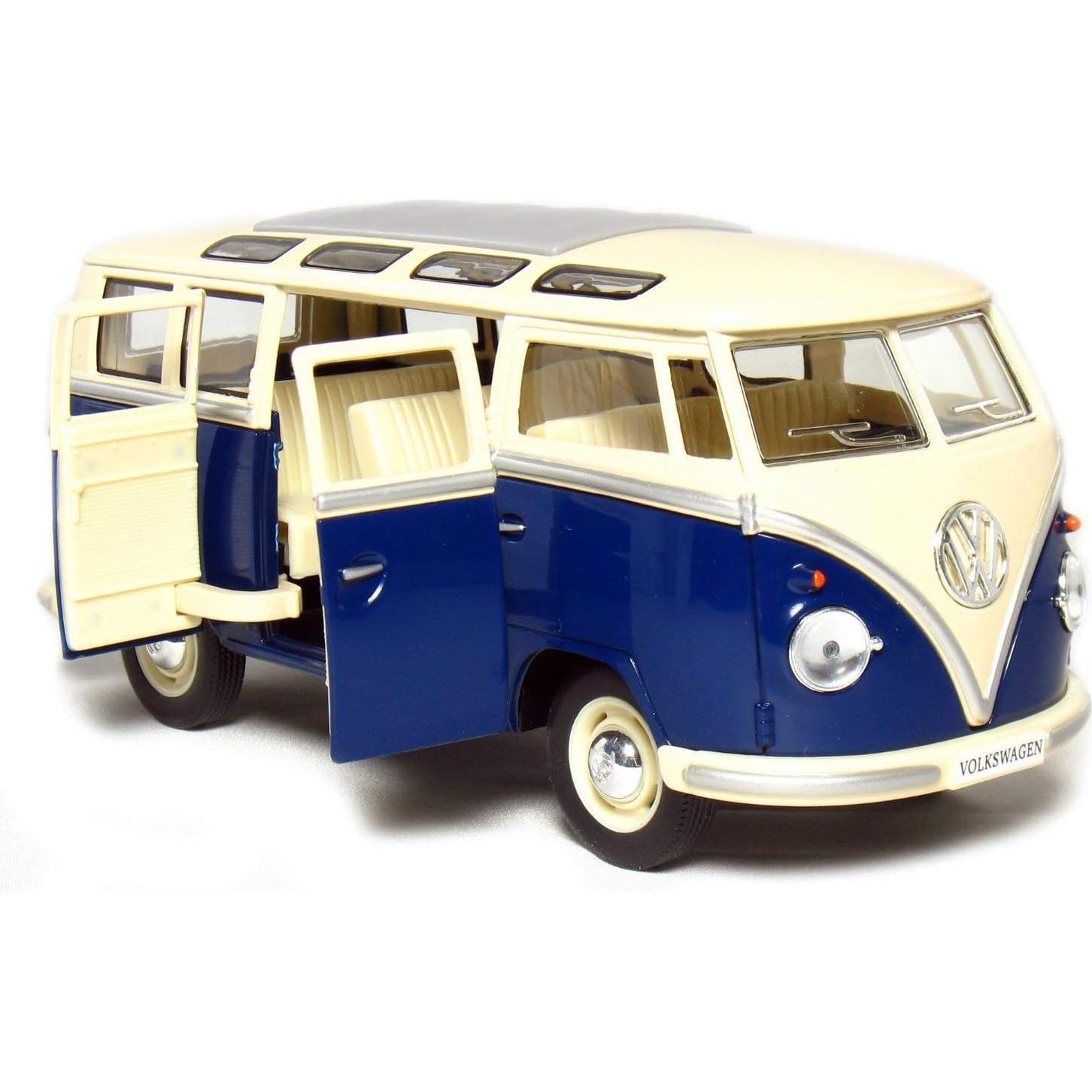 Coche de Juguete Volkswagen Hippy Bus 1962 KiNSMART Azul 1:24