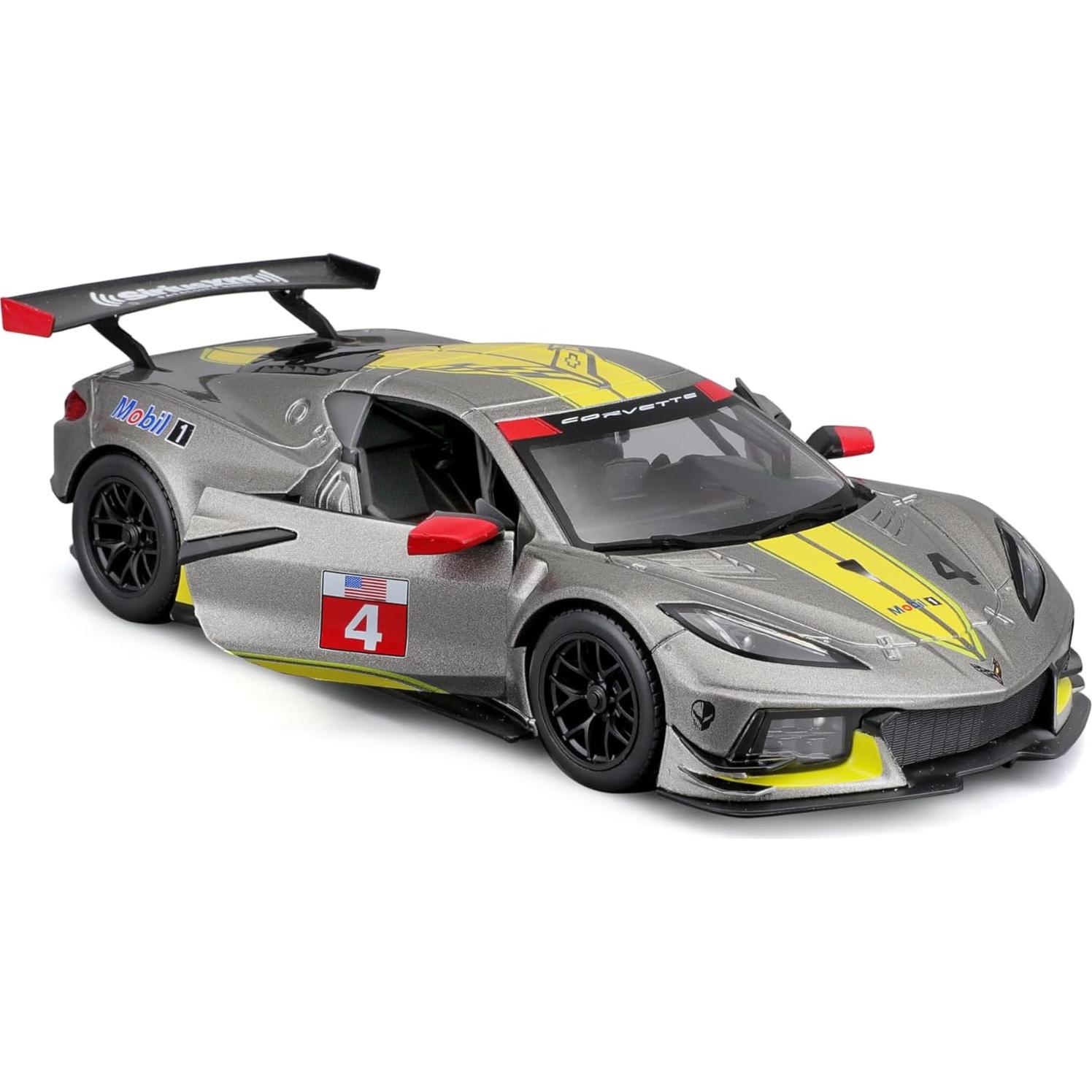 Modelo a Escala 1:24 Bburago Chevrolet Corvette C8.R Amarillo