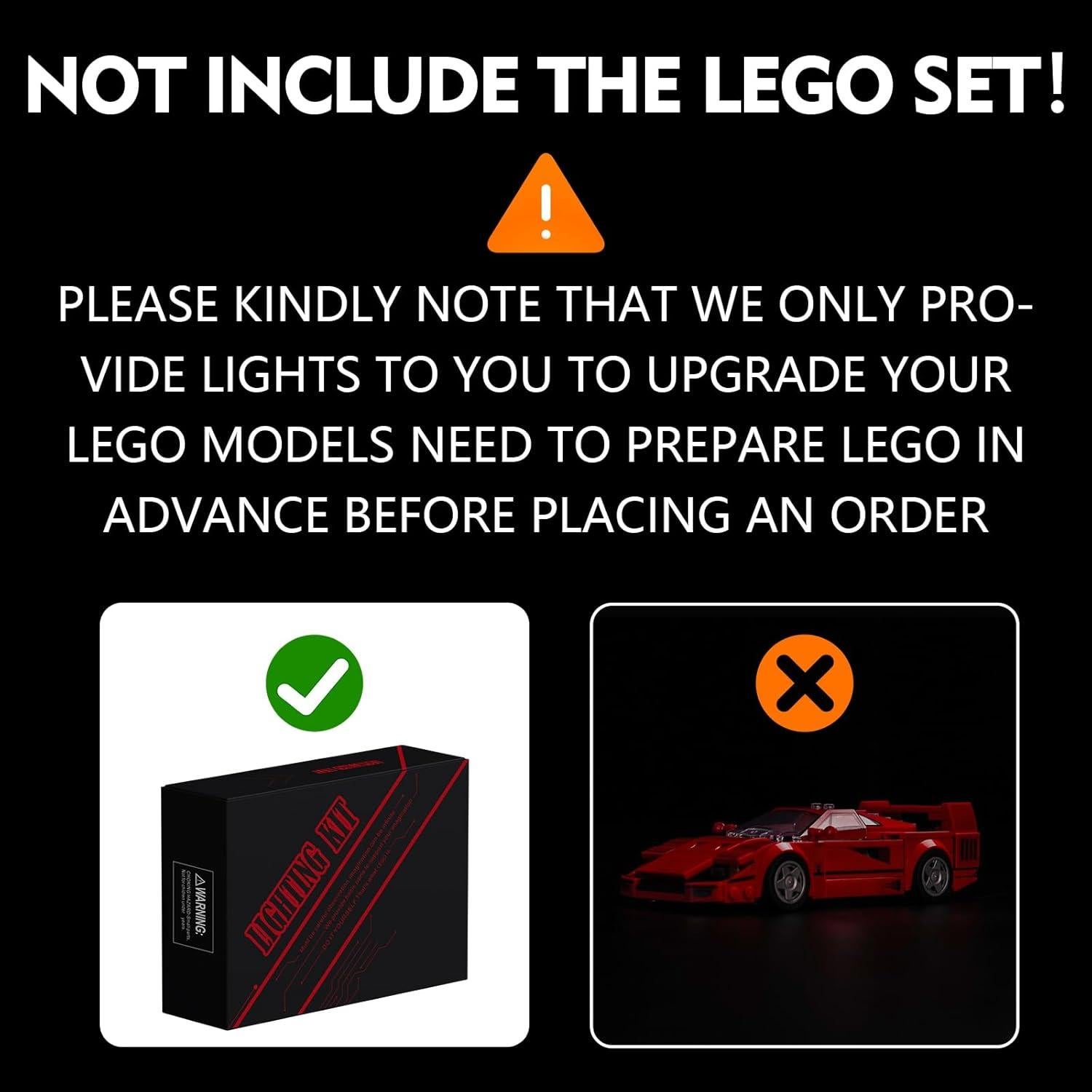 Kit de Iluminación LED Brickshining para Lego Ferrari F40 76934
