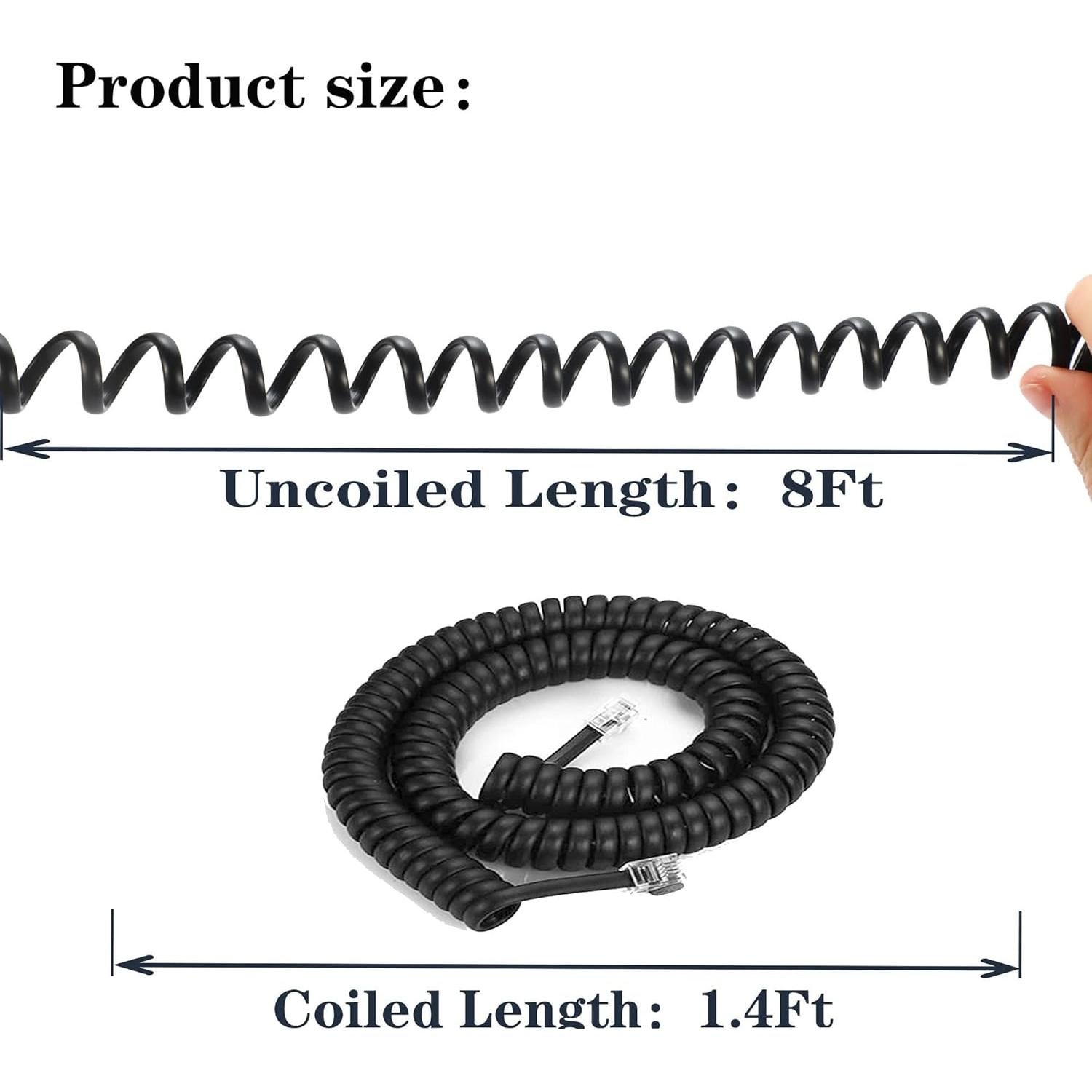 Cable de Teléfono RJ9 LanSenSu 2.4m Negro - 20 Paquetes