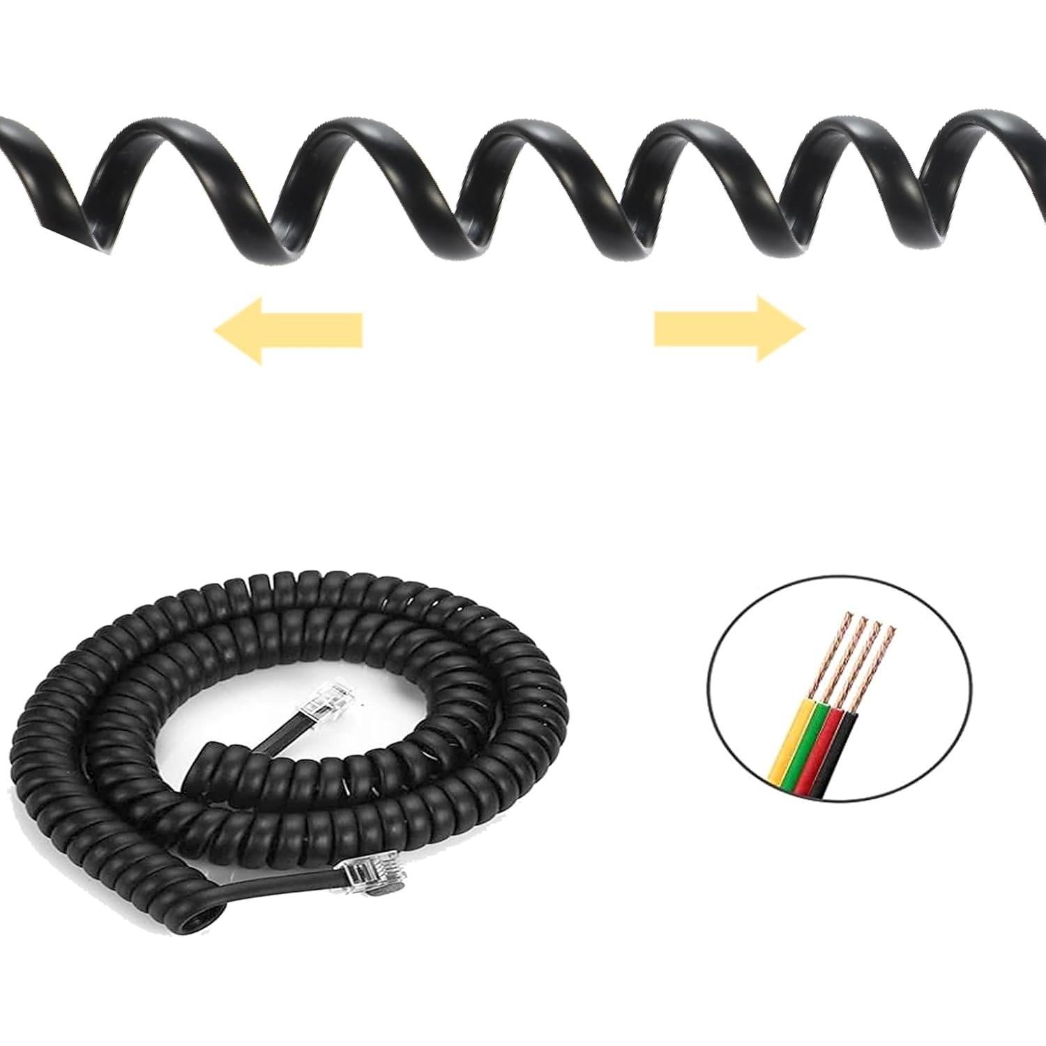 Cable de Teléfono RJ9 LanSenSu 2.4m Negro - 20 Paquetes