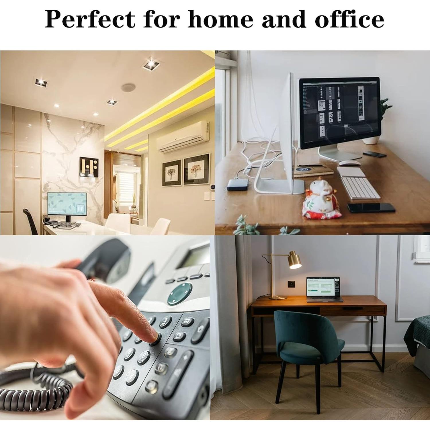 Cable de Teléfono RJ9 LanSenSu 2.4m Negro - 20 Paquetes