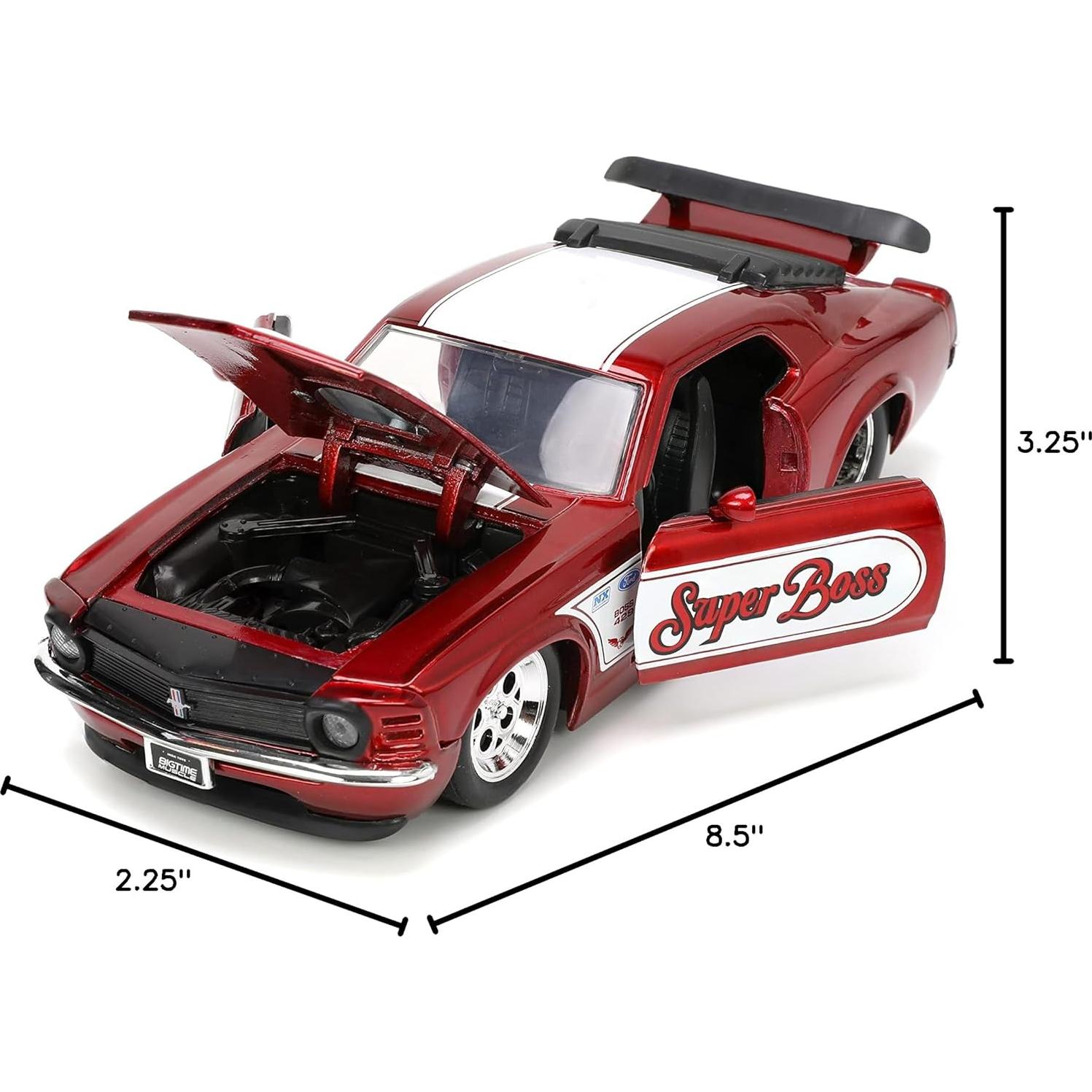 Coche de metal fundido Jada 1:24 Ford Mustang Boss 429 Rojo