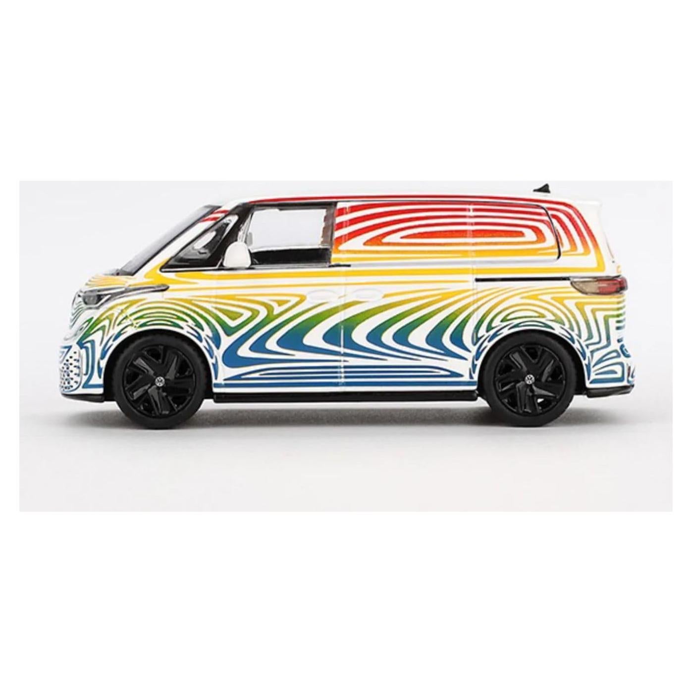 Coche Diecast Escala 1:64 TSM MINI GT VW ID. Buzz Rainbow
