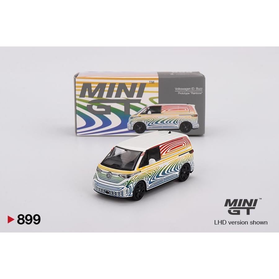 Coche Diecast Escala 1:64 TSM MINI GT VW ID. Buzz Rainbow