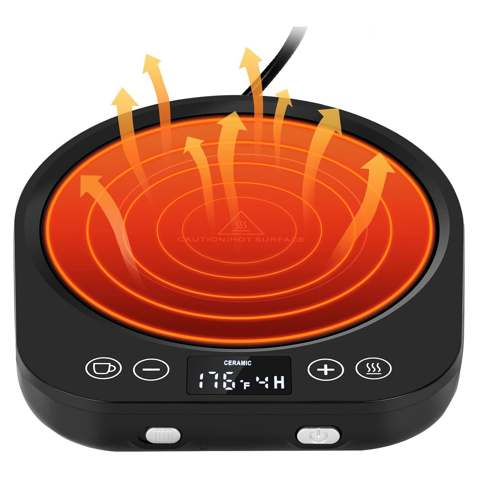 Calentador de Tazas PUSEE Negro, 9 Temperaturas, Apagado Automático