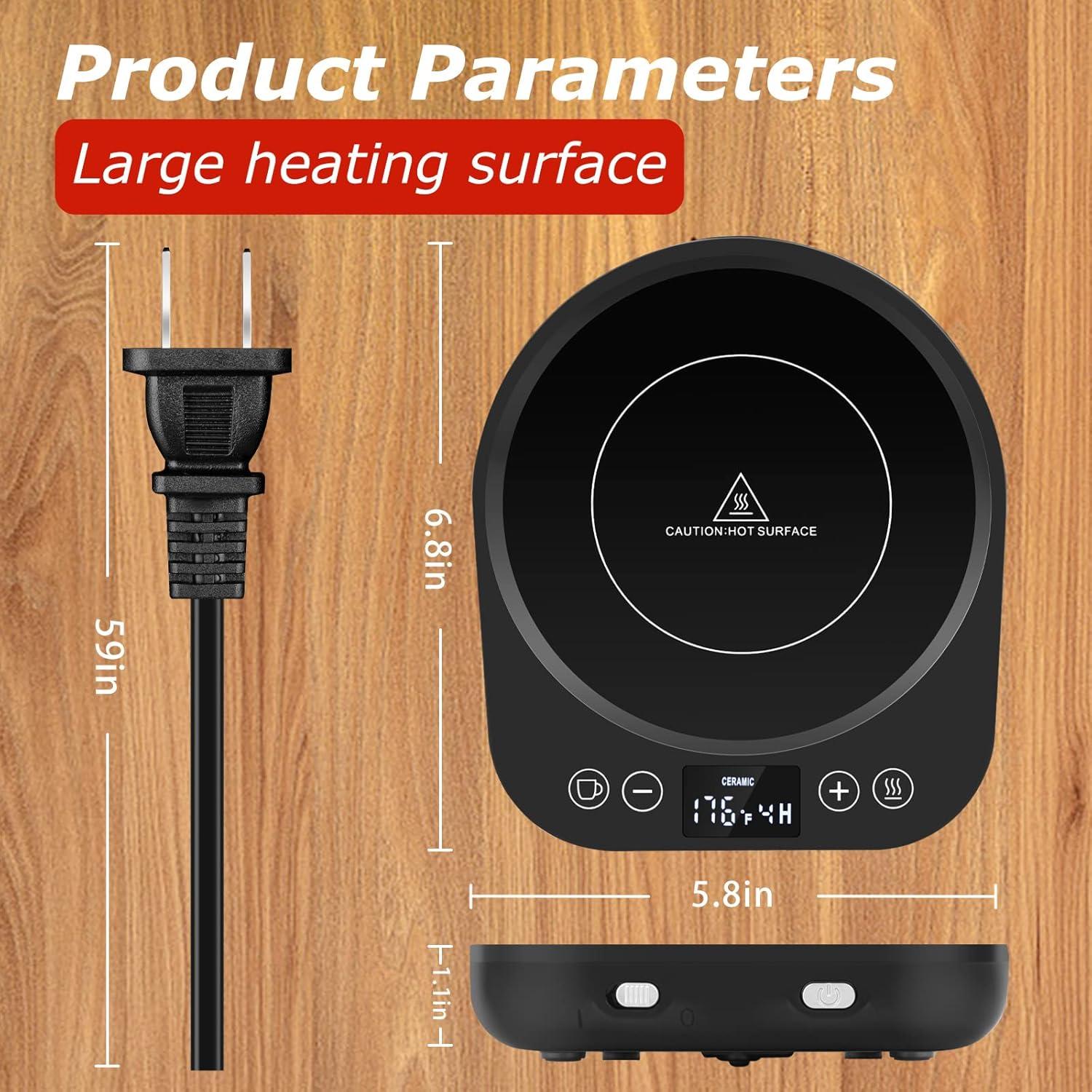 Calentador de Tazas PUSEE Negro, 9 Temperaturas, Apagado Automático