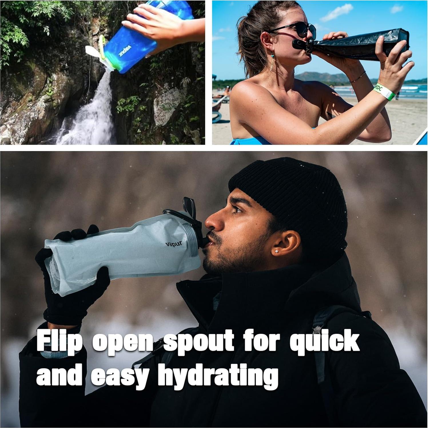 Botella Colapsable Vapur Anti-Botella 1,01 L Azul Noche