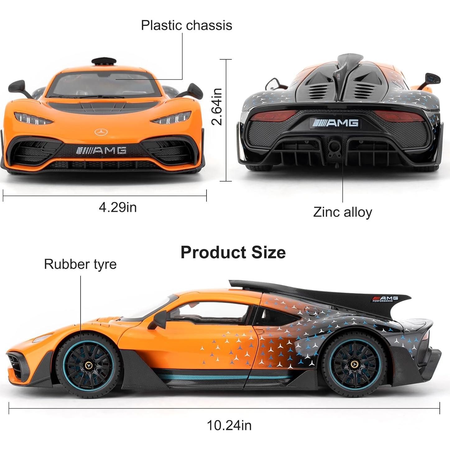 Coche de Die-cast 1/18 AMG ONE TGRCM-CZ Naranja con Luz y Sonido