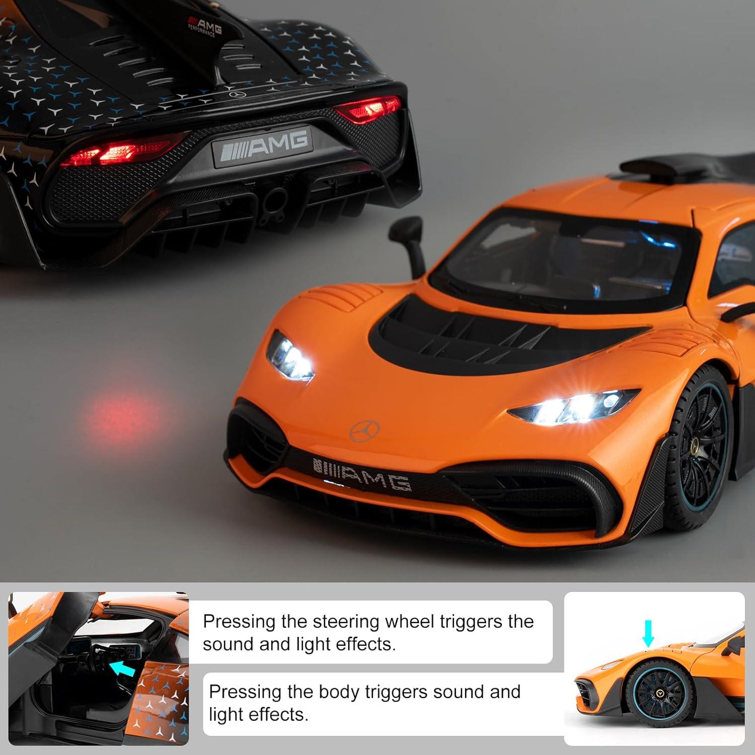 Coche de Die-cast 1/18 AMG ONE TGRCM-CZ Naranja con Luz y Sonido