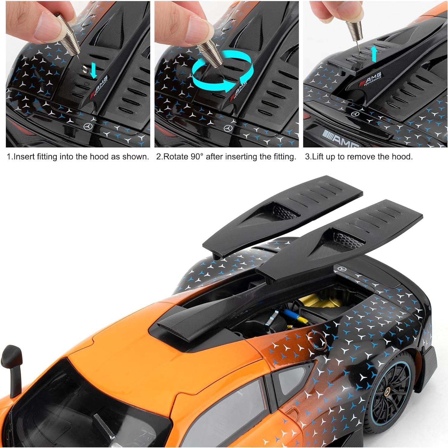 Coche de Die-cast 1/18 AMG ONE TGRCM-CZ Naranja con Luz y Sonido