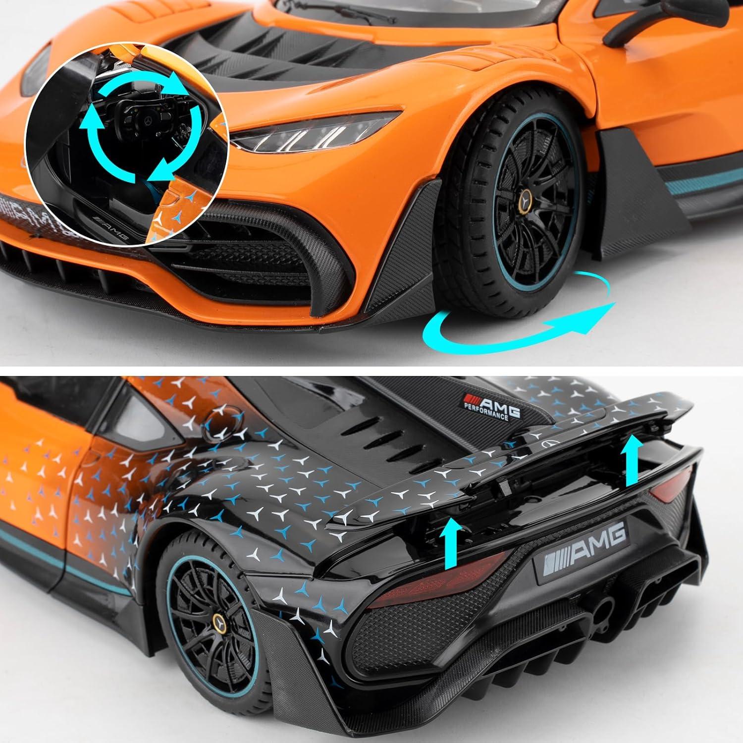 Coche de Die-cast 1/18 AMG ONE TGRCM-CZ Naranja con Luz y Sonido