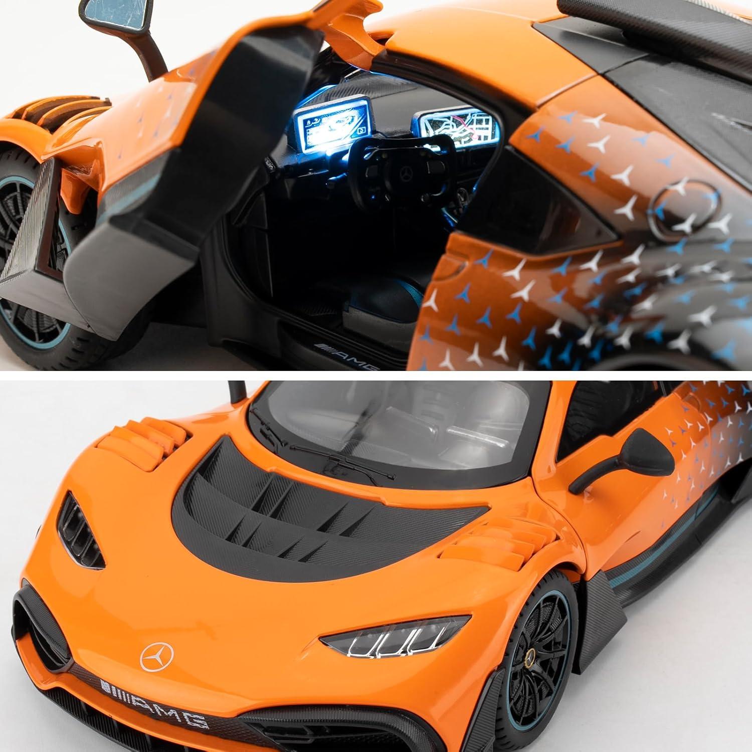 Coche de Die-cast 1/18 AMG ONE TGRCM-CZ Naranja con Luz y Sonido