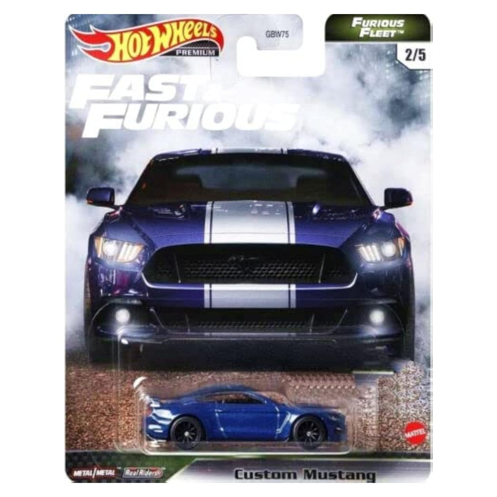 DieCast Hot Wheels Premium Mustang Personalizado 1:64 Azul