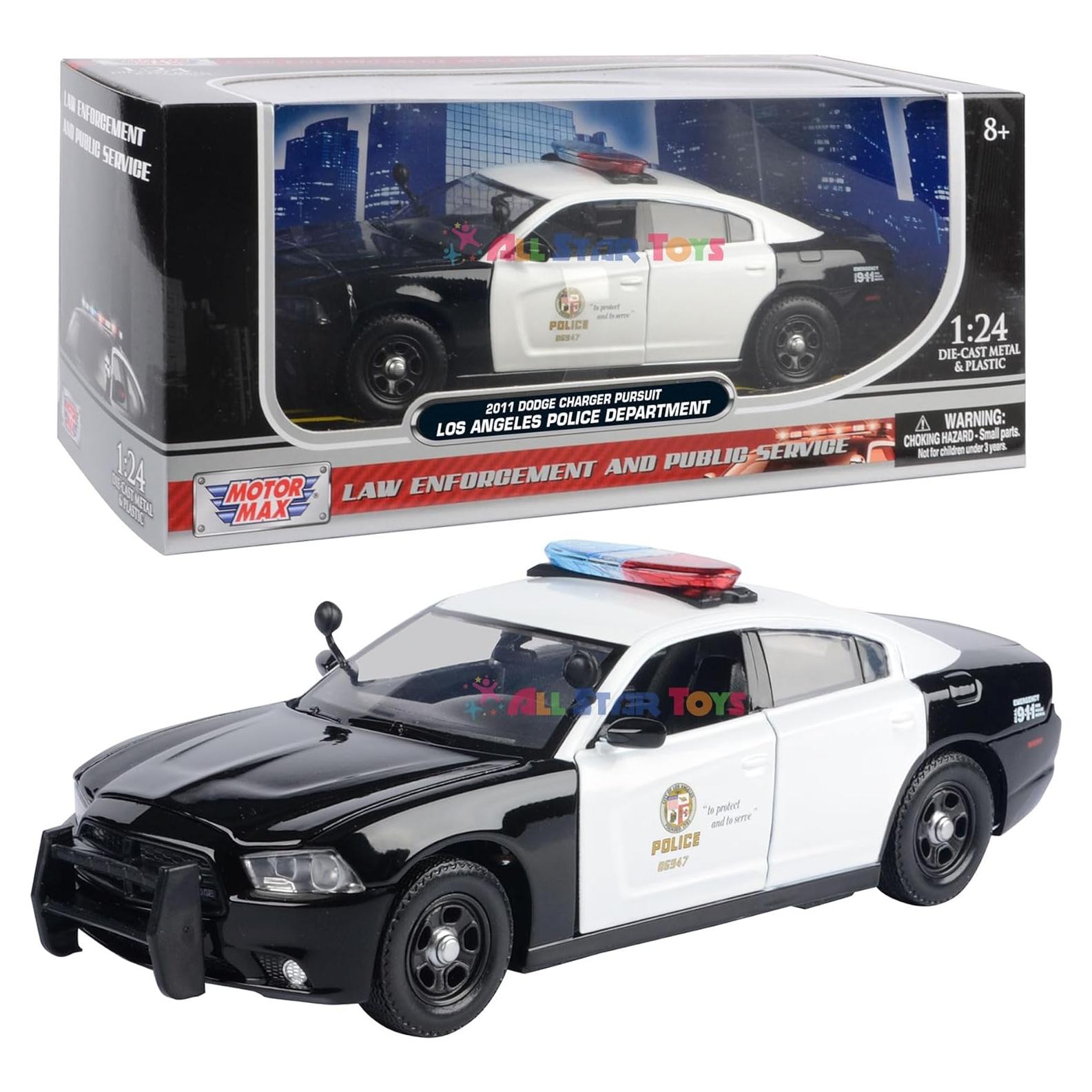 Modelo Diecast Motormax Dodge Charger Policía LAPD 1:24