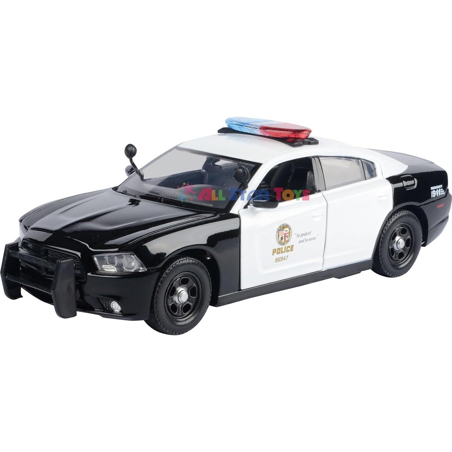 Modelo Diecast Motormax Dodge Charger Policía LAPD 1:24