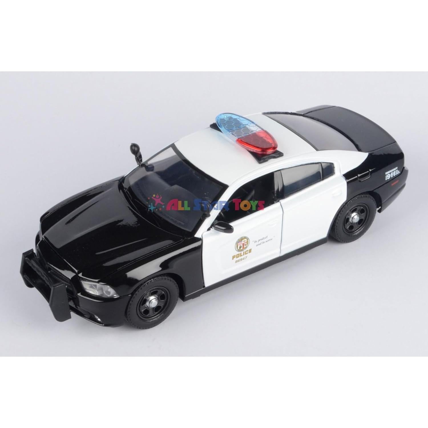Modelo Diecast Motormax Dodge Charger Policía LAPD 1:24