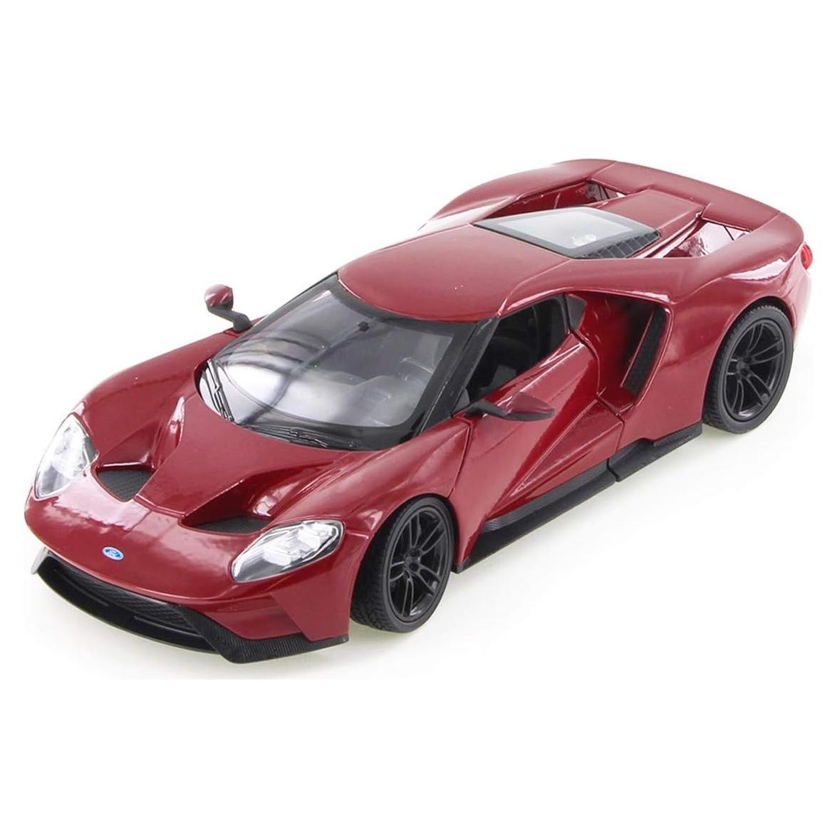 Miniatura Welly 1:24 Ford GT 2017 Azul con Neumáticos de Goma