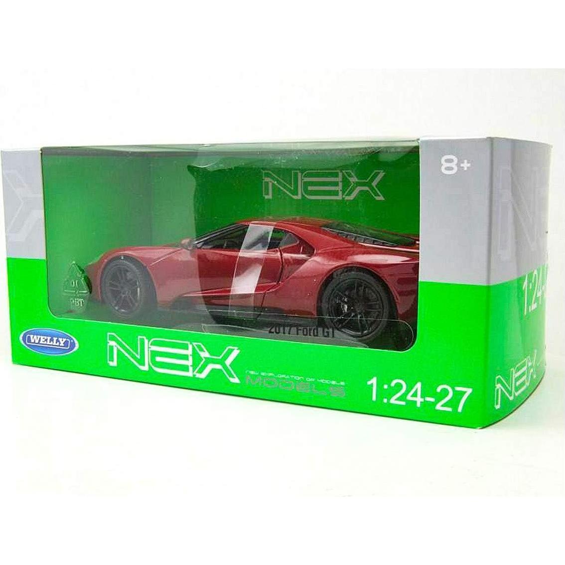 Miniatura Welly 1:24 Ford GT 2017 Azul con Neumáticos de Goma