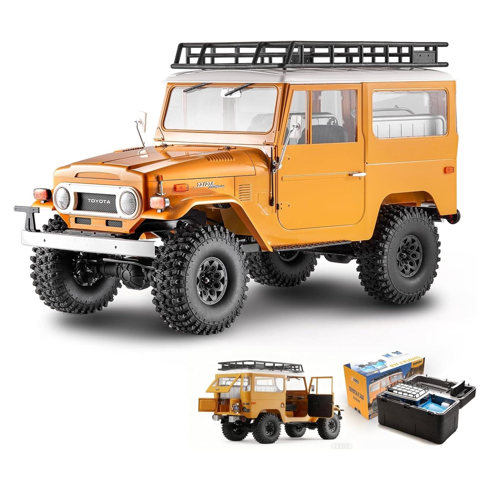 Coche RC 1/10 BEEZRC FJ40 Toyota 4WD Amarillo Offroad