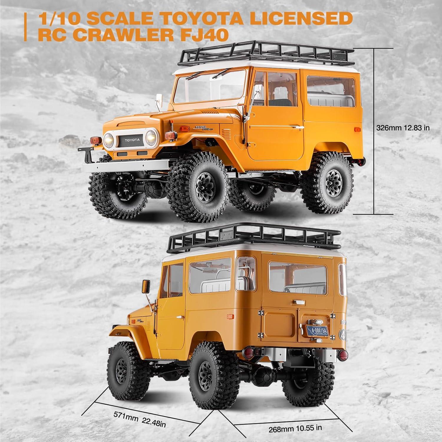 Coche RC 1/10 BEEZRC FJ40 Toyota 4WD Amarillo Offroad
