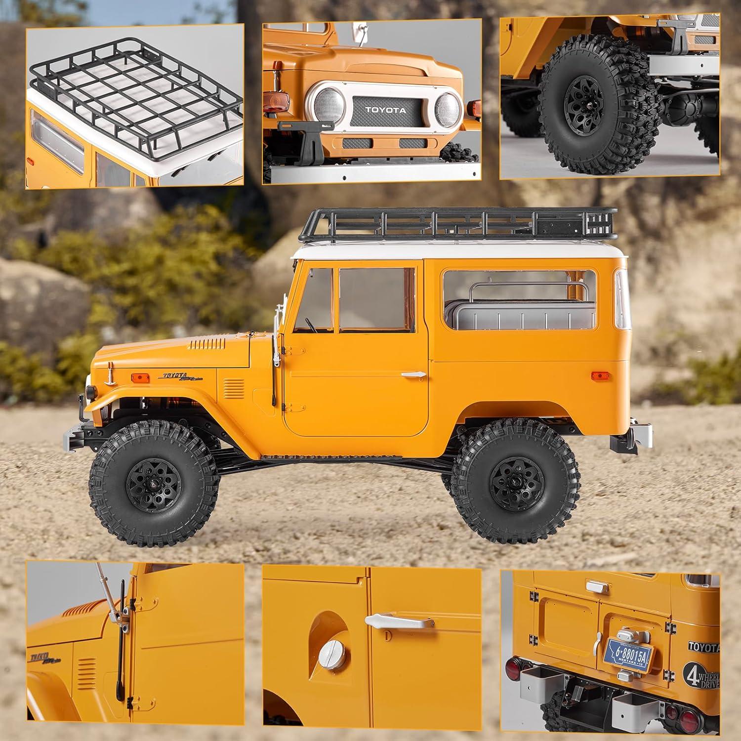 Coche RC 1/10 BEEZRC FJ40 Toyota 4WD Amarillo Offroad