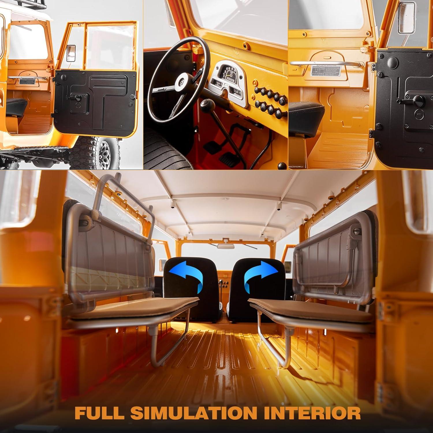 Coche RC 1/10 BEEZRC FJ40 Toyota 4WD Amarillo Offroad