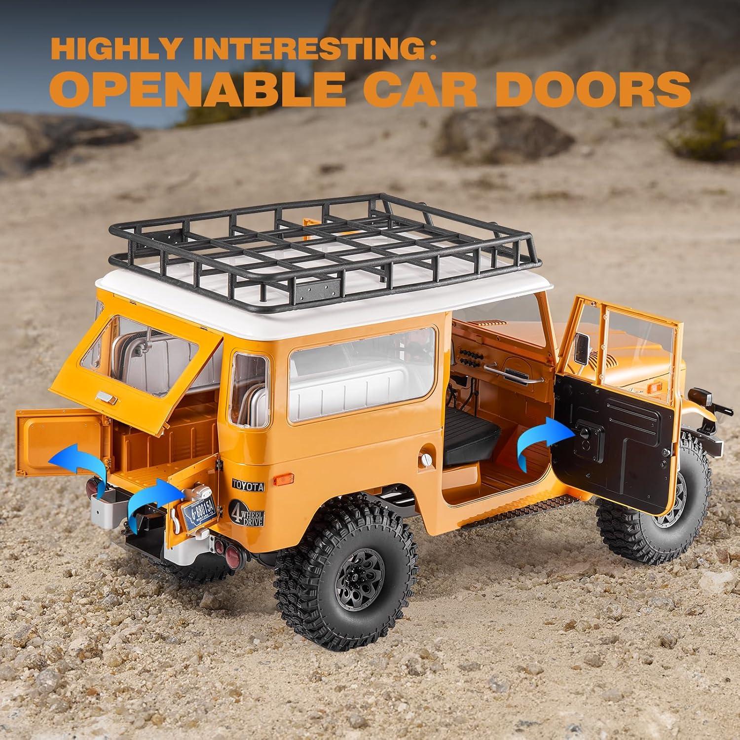 Coche RC 1/10 BEEZRC FJ40 Toyota 4WD Amarillo Offroad