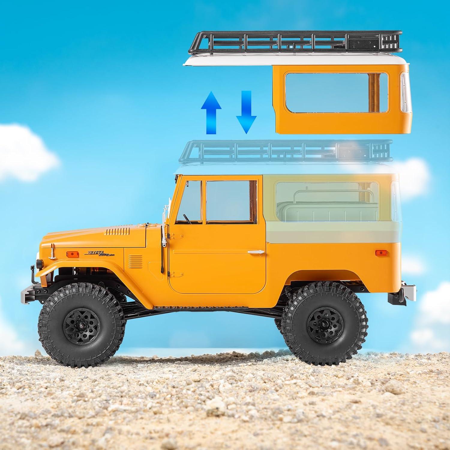 Coche RC 1/10 BEEZRC FJ40 Toyota 4WD Amarillo Offroad