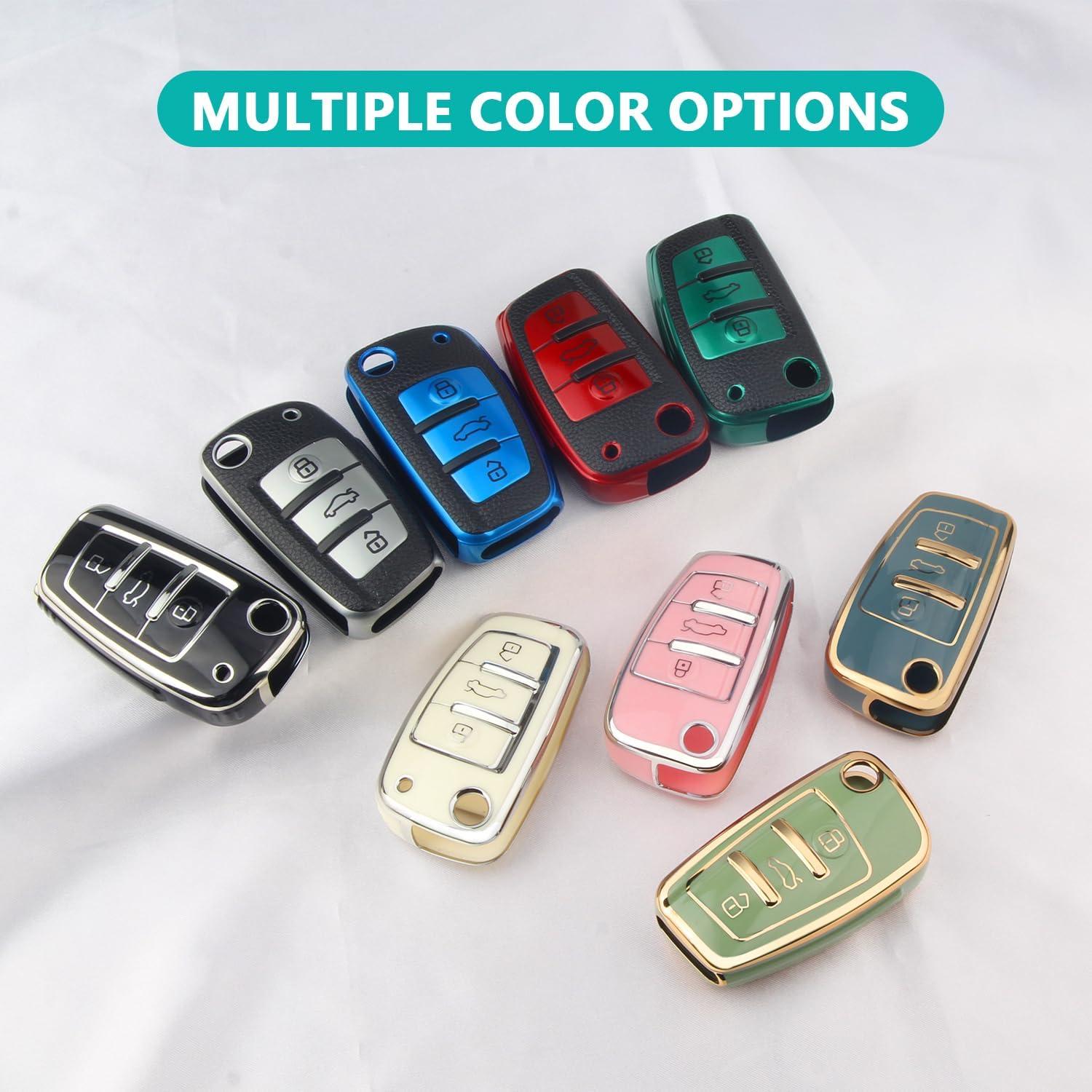 Cubierta de Llave Audi 3 Botones TPU Rosa - A1 A3 Q3 Q7 R8