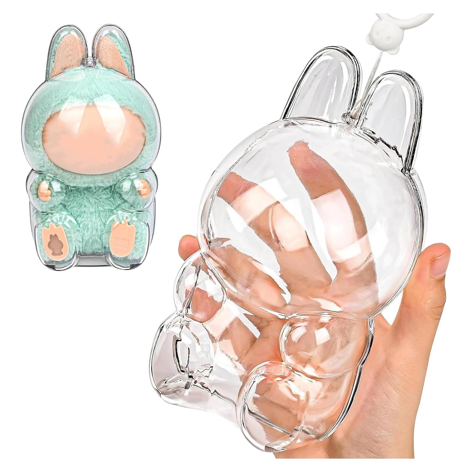 Caja Protectora de Plástico Labubu para Muñecas - 15.88x10.21x8.79 cm