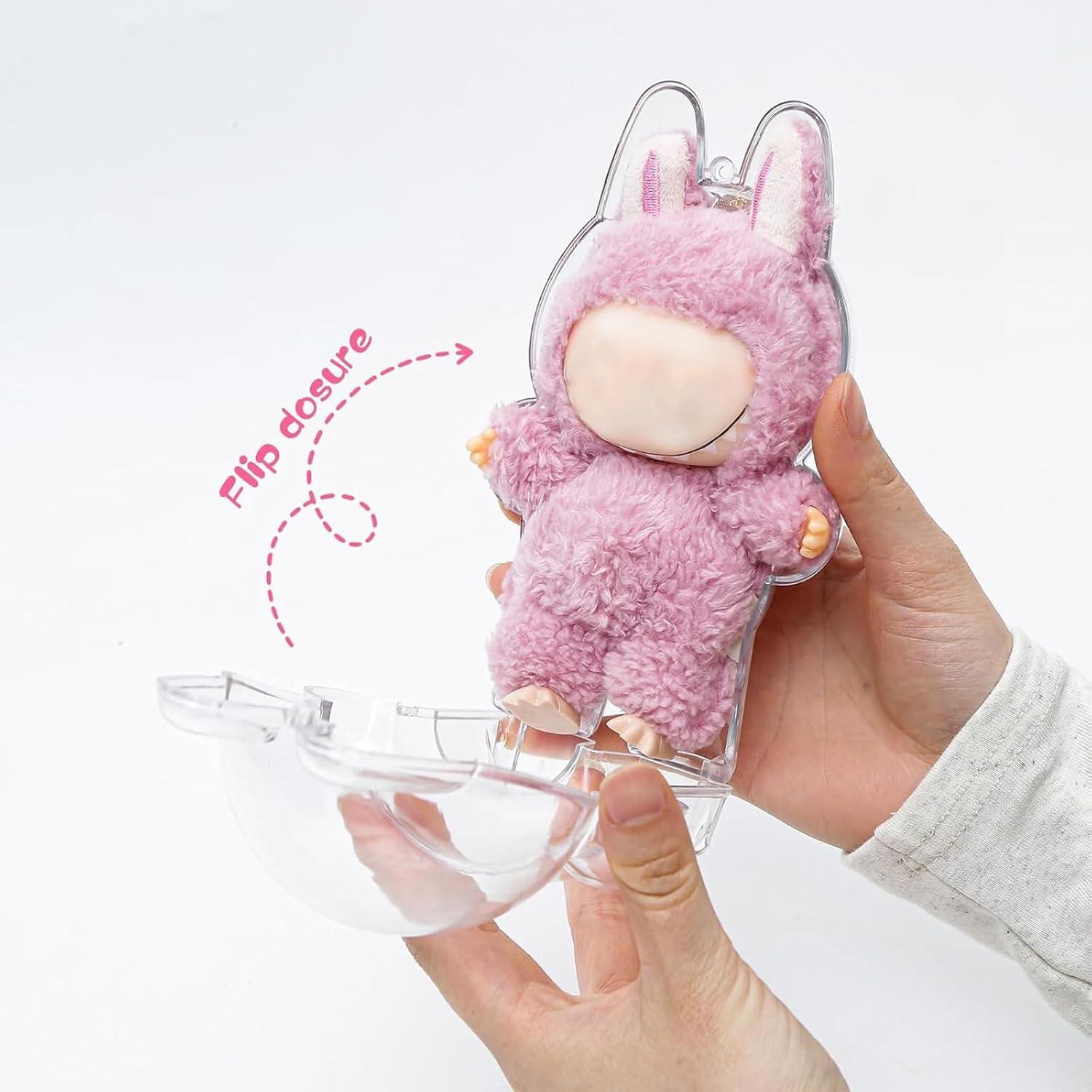 Caja Protectora de Plástico Labubu para Muñecas - 15.88x10.21x8.79 cm