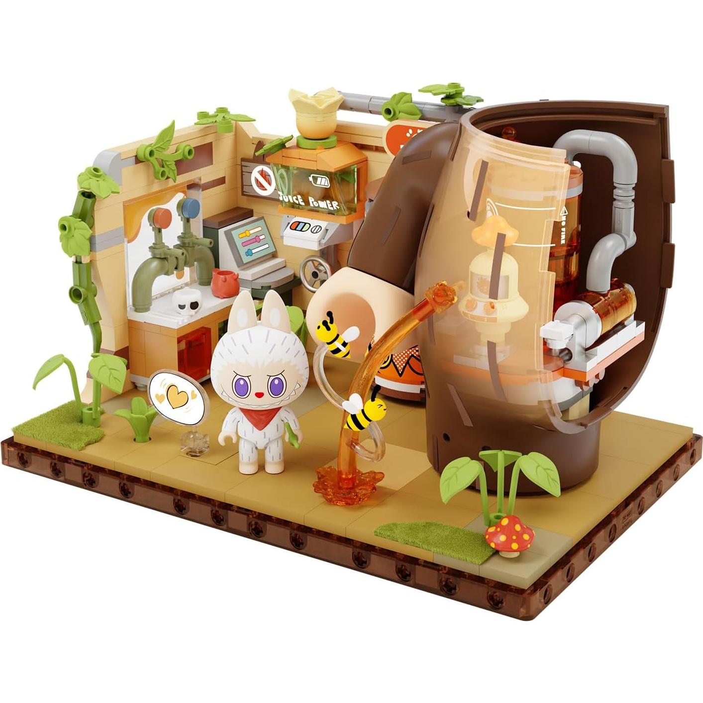 Set de Juguetes de Construcción Labubu - Base Secreta del Bosque