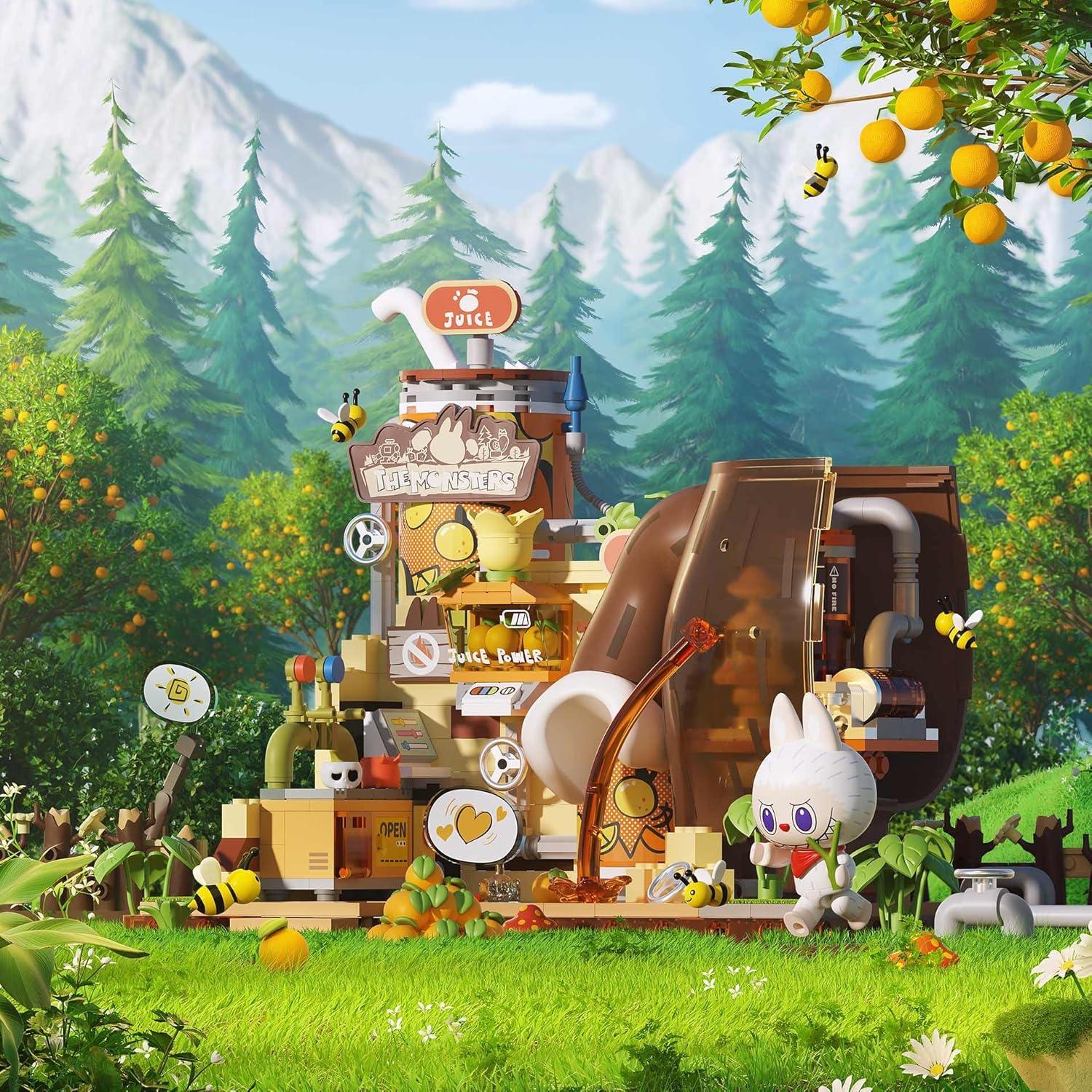 Set de Juguetes de Construcción Labubu - Base Secreta del Bosque