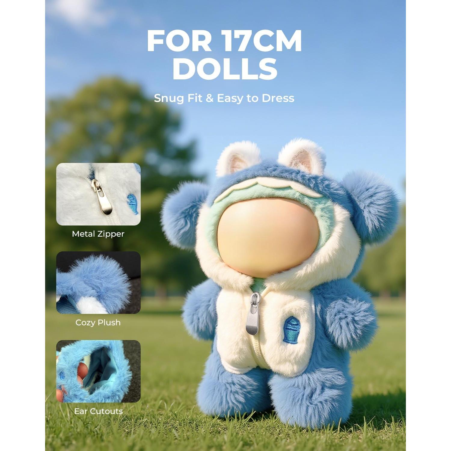 Disfraz de tiburón para muñecas 17cm LaeFae con capucha