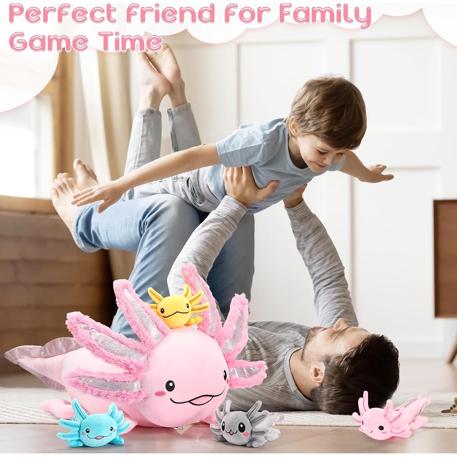 Conjunto de Peluches Axolotl Aoriher 5 Pcs Rosa 60 cm