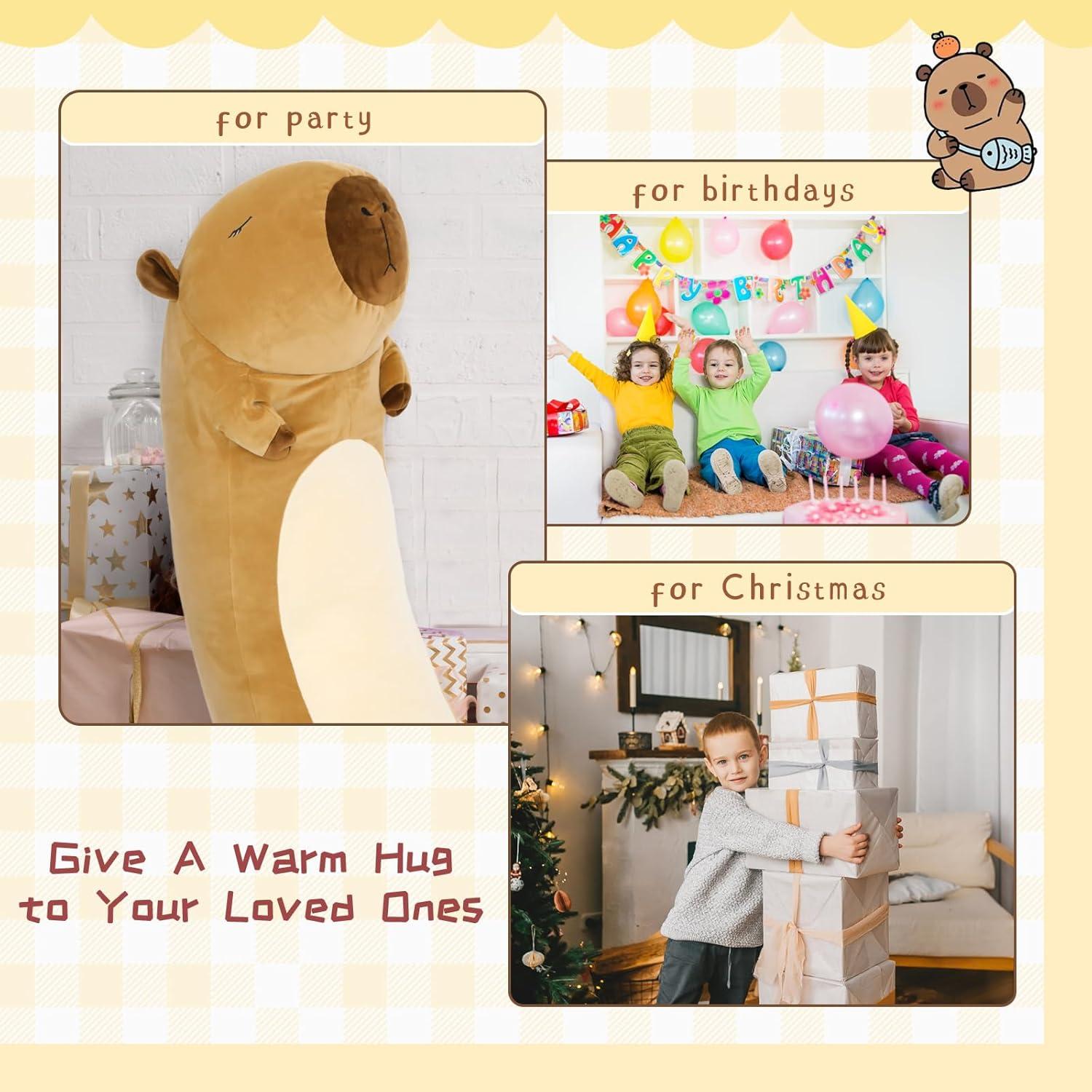 Almohada de Cuerpo Capibara Tezituor 100 cm Suave y Larga