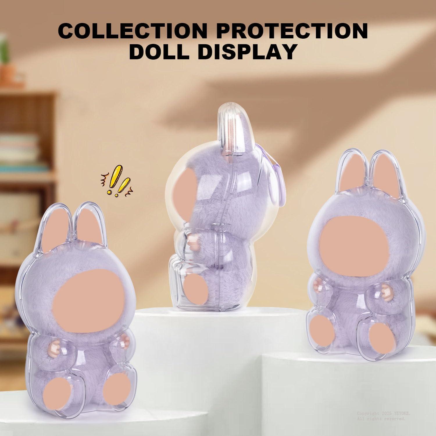 Funda Protectora Acrílica YEYOKE para Muñeca LABUBU - 16 cm