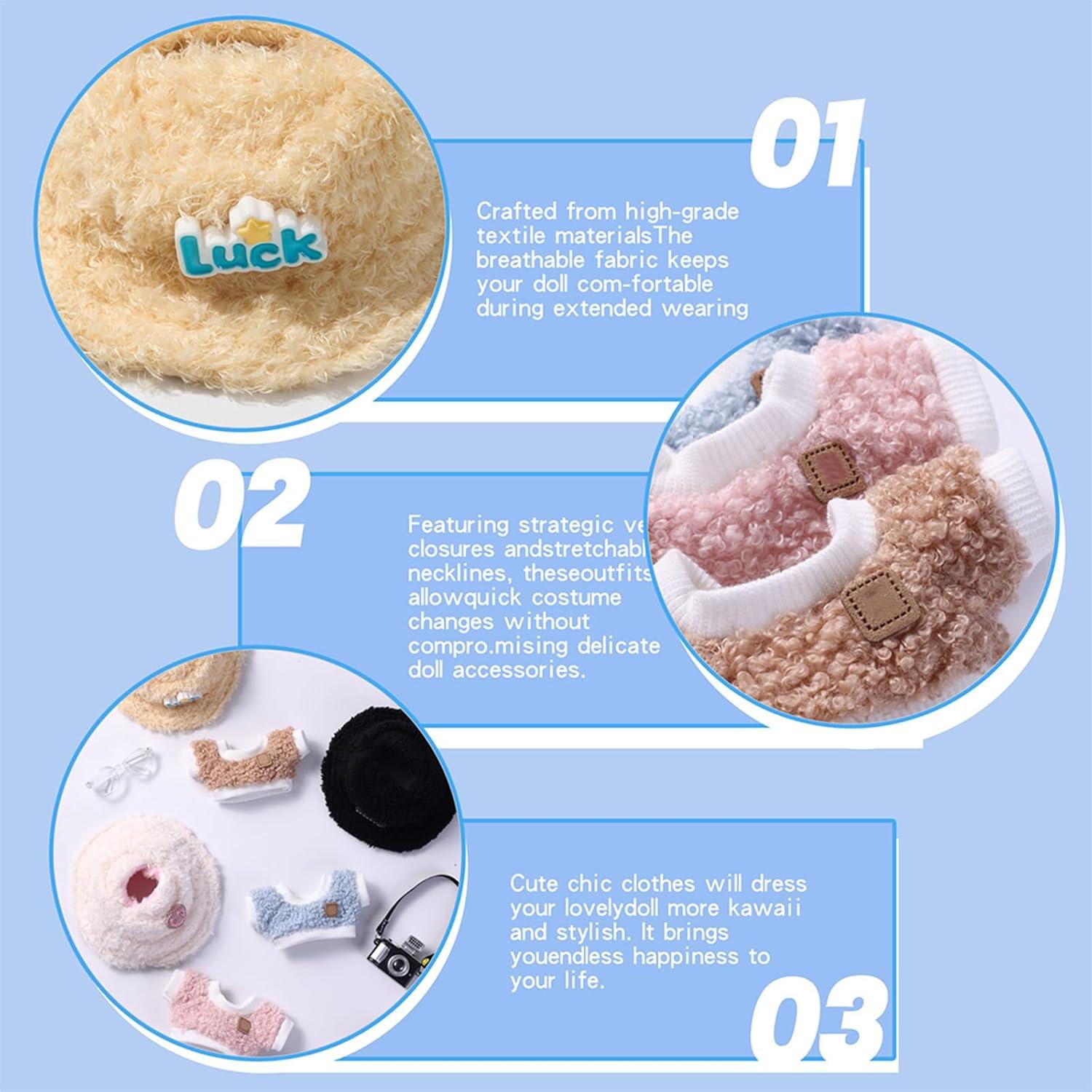 Conjunto de Ropa para Muñeca 17cm Genérico + Sombrero y Accesorios