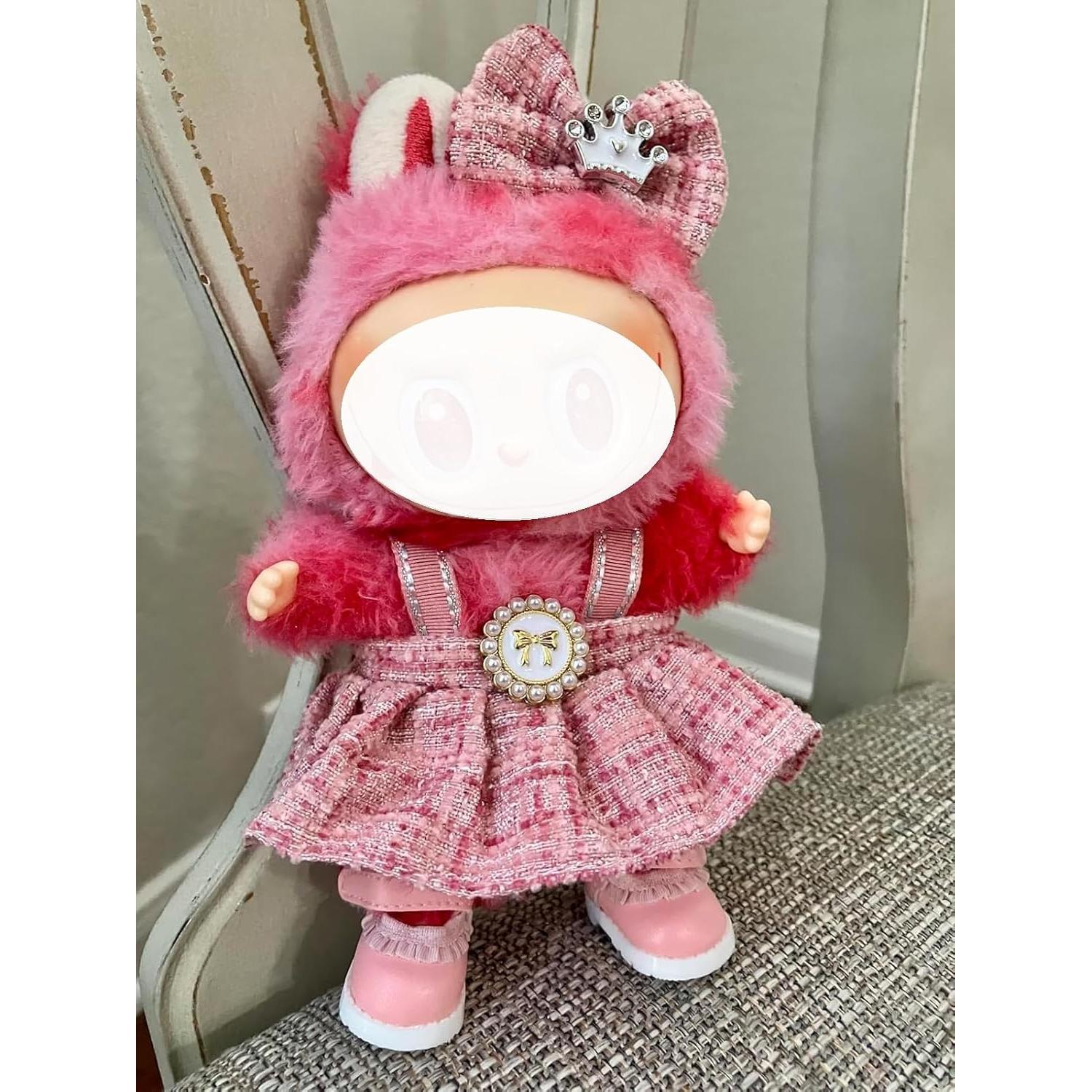 Clothes for LABUBU 17cm Doll (NO Doll),Outfit for LABUBU,Dress and Hairpin Set for LABUBU Dress Up,Accessories for LABUBU