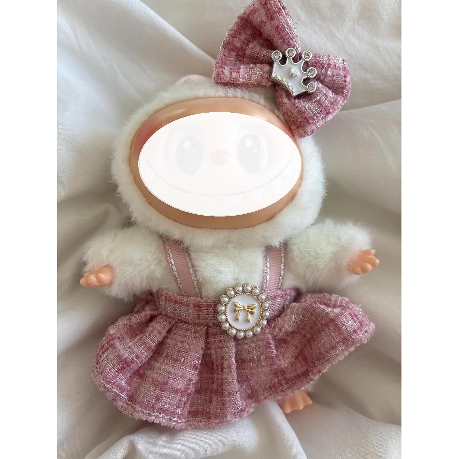 Clothes for LABUBU 17cm Doll (NO Doll),Outfit for LABUBU,Dress and Hairpin Set for LABUBU Dress Up,Accessories for LABUBU