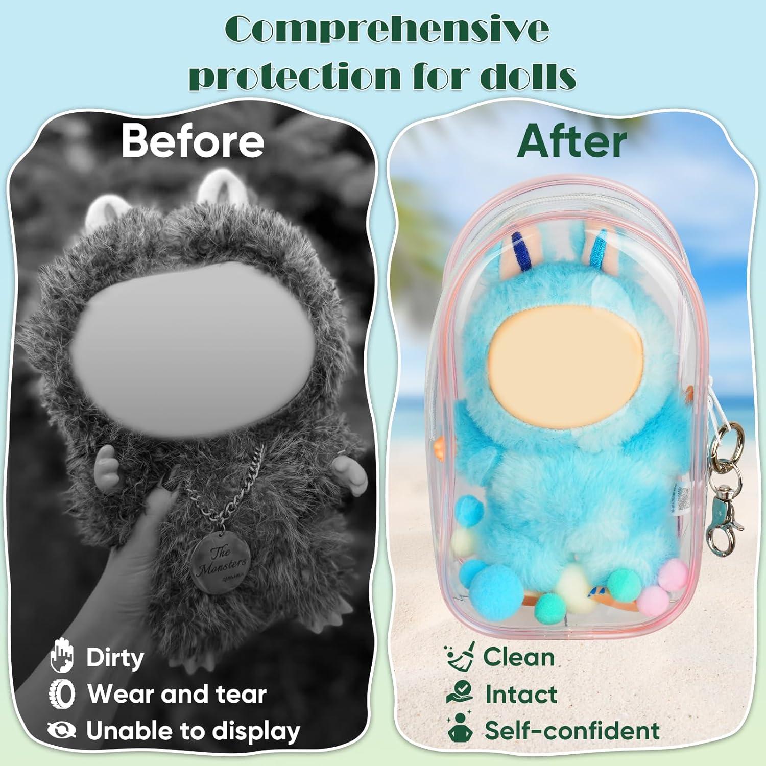 Bolsa de Exhibición Clara para Muñecas LABUBU 20.3x6.4x10.2cm