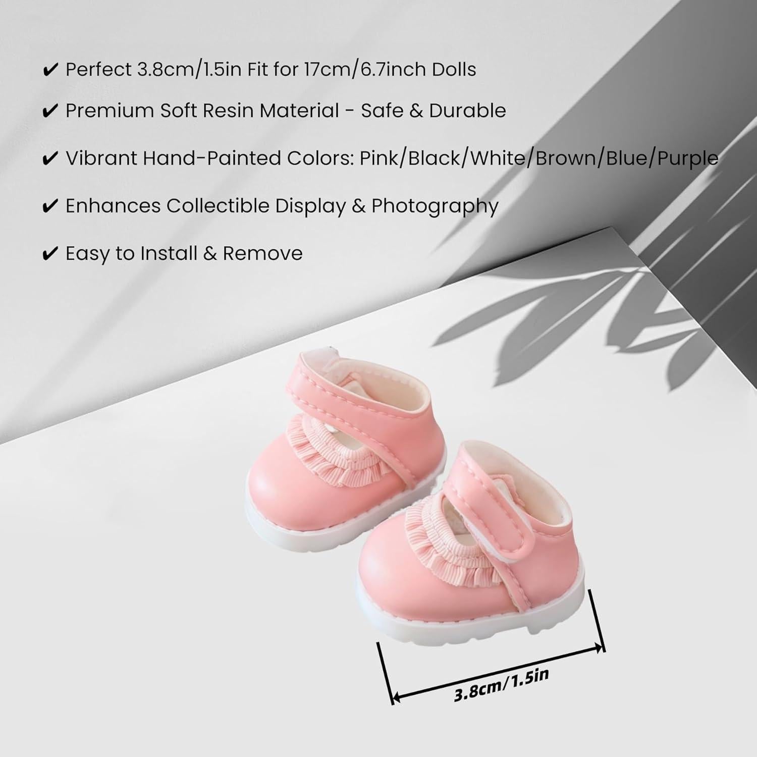 Conjunto de Ropa Kawaii Rosa para Muñecas 15cm y 17cm - 5 Piezas