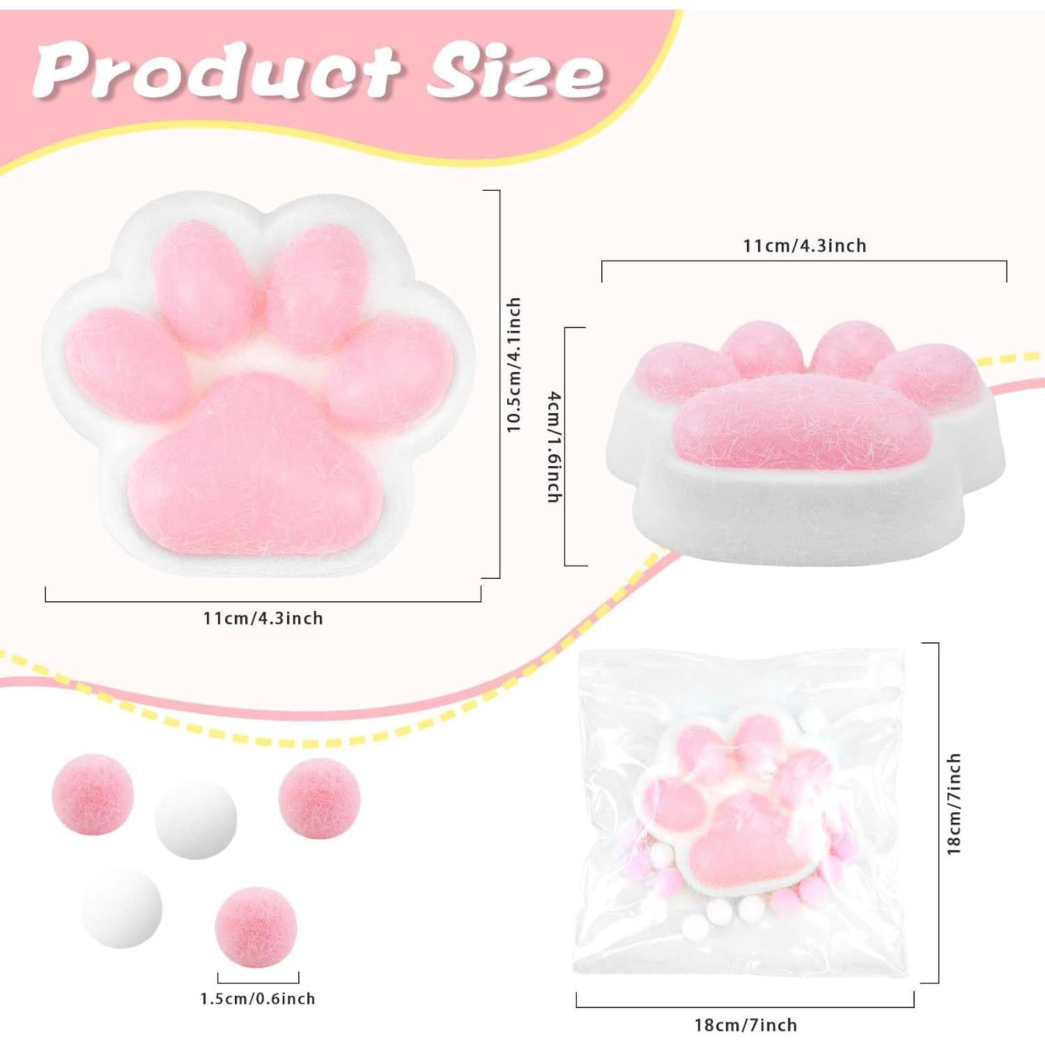 Juguete Antiestrés Patita de Gato Gytera 10.9x10.4cm