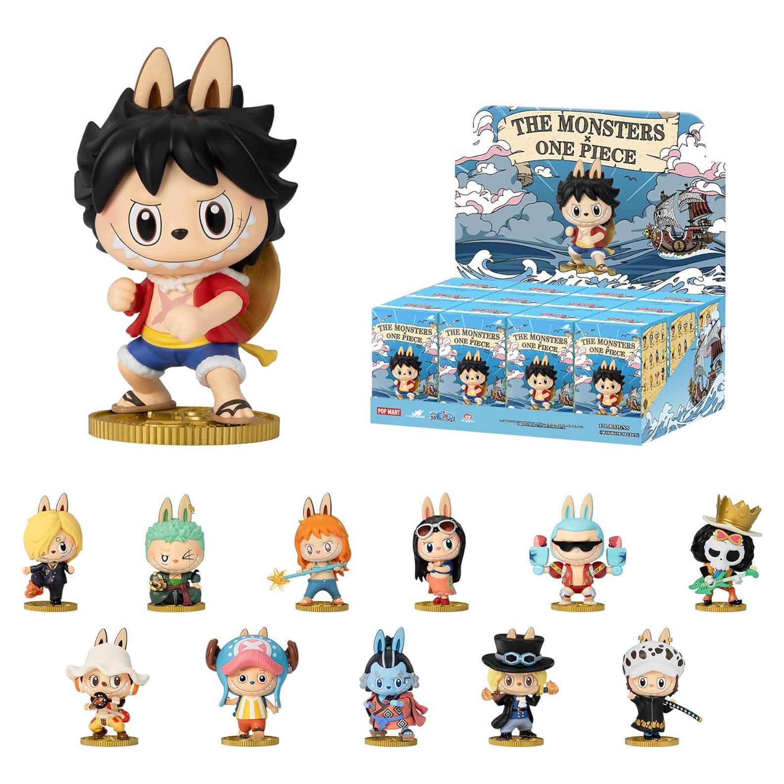 Figuras Coleccionables POP MART Los Monstruos x One Piece 12PCs