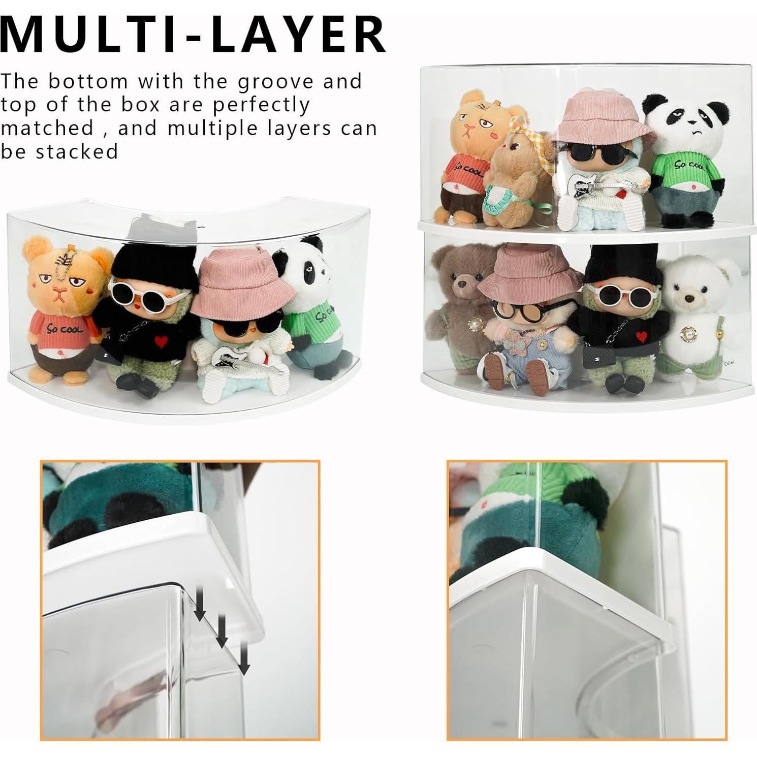 Caja de Exhibición de Muñecas Treayes - Organizador Apilable 37.6x17.8cm